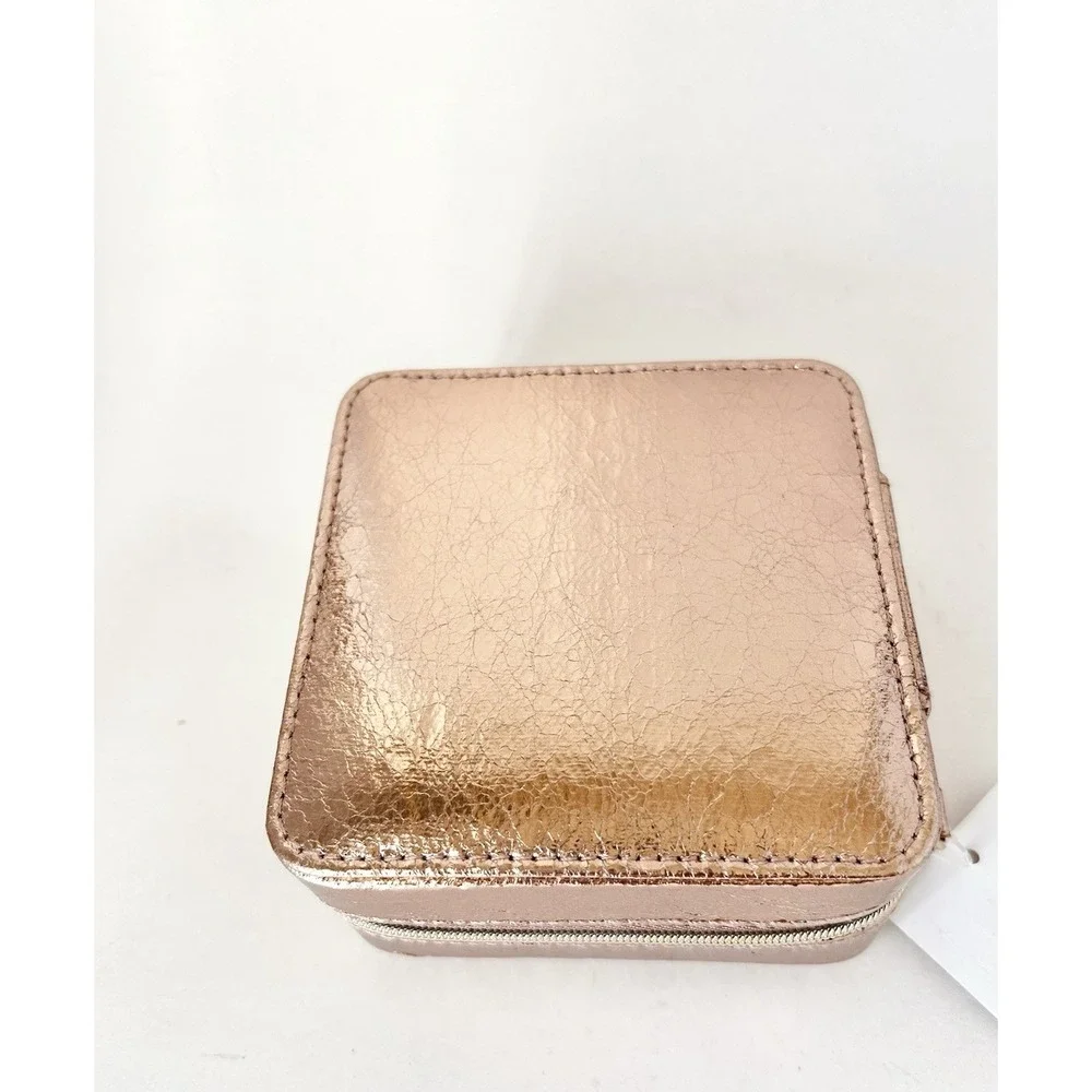 Nordstrom Rose Gold Square Jewelry‎ Travel Case Box 4.5